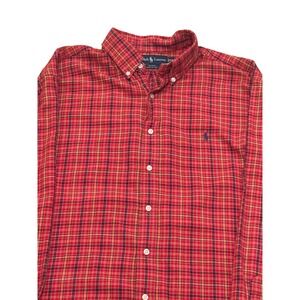 Ralph Lauren Blake Plaid Button Down Shirt Men's Red Yellow Blue Size XL